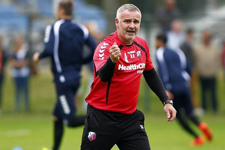 Rob Alflen tijdens de training van FC Utrecht. Foto: Frank Zilver