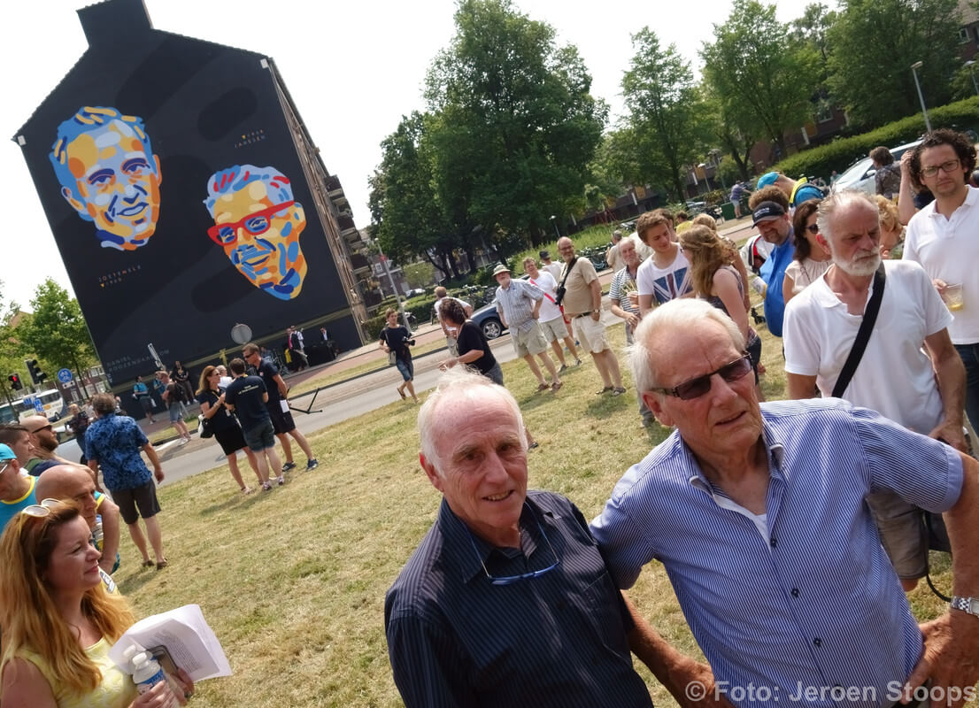 De muurschildering met Joop en Jan. Foto: Jeroen Stoops