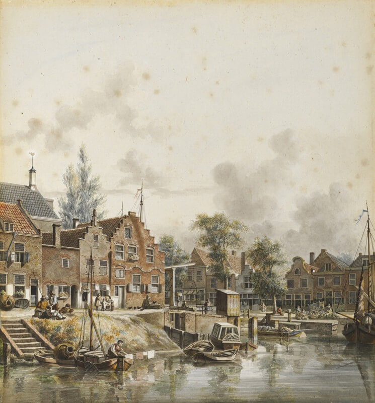 Zicht op de Bemuurde Weerd, schilderij uit ca 1830 van J.H. Verheijen. Beeld: Het Utrechts Archief