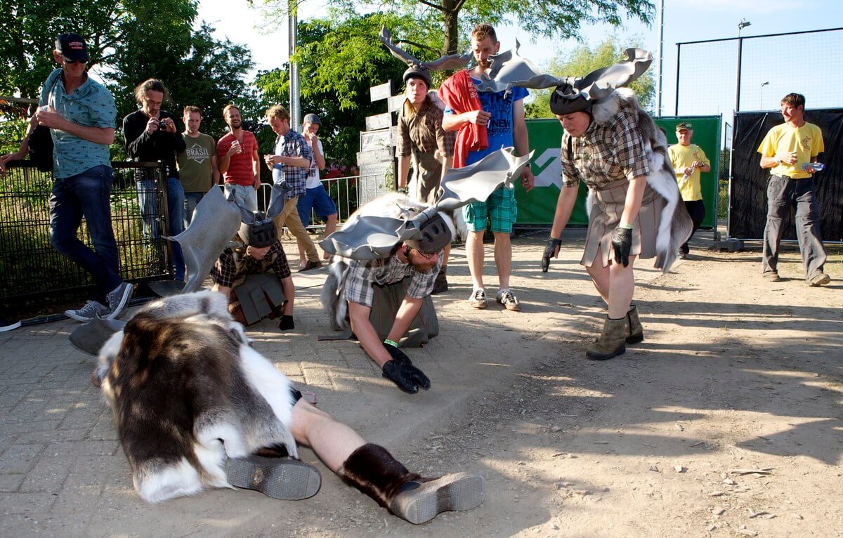 Enkele 'elanden' leggen zich ter ruste. Foto: Ton van den Berg