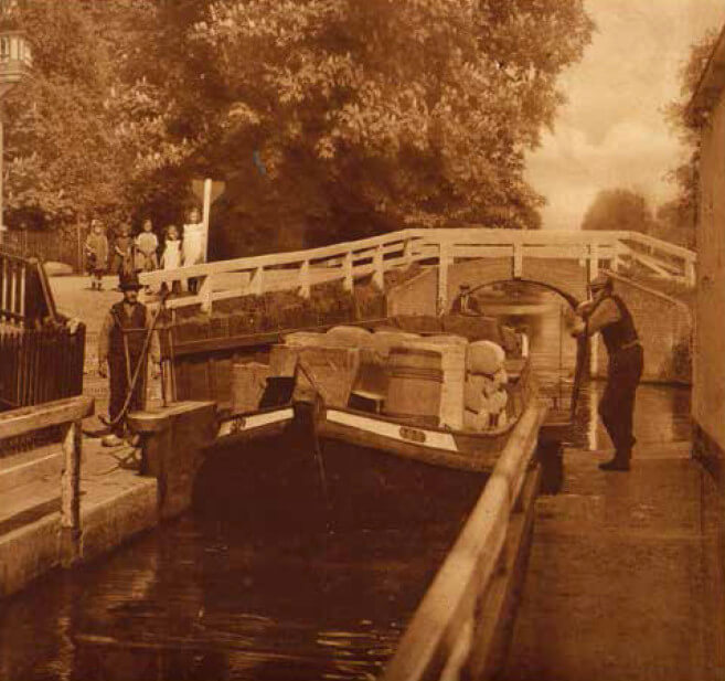 Sluisje in de Oude Rijn bij De Meern in 1925. Foto: G.J. Lauwers