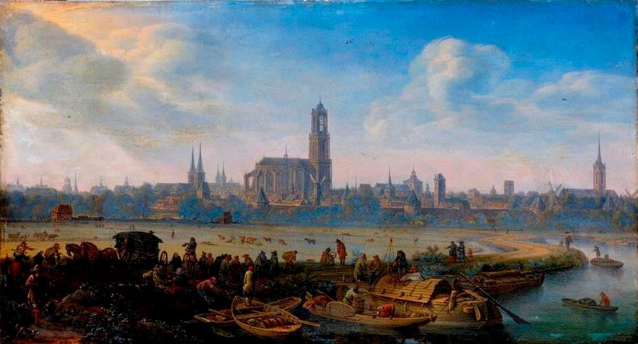 Gezicht op de stad Utrecht - Herman Saftleven ca 1664 Foto: Gemaldegalerie alte Meister Staatliche Kunstsammlungen Dresden