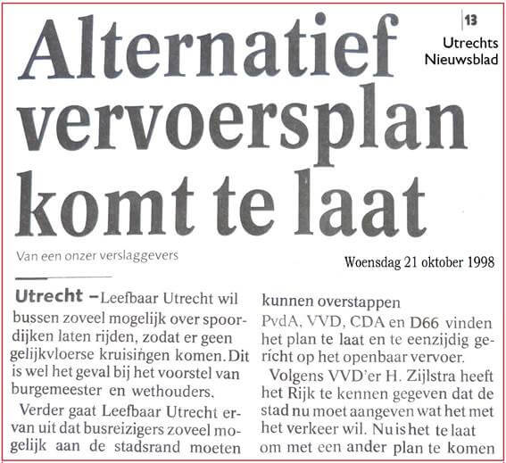 Utrechts Nieuwsblad in 1998.