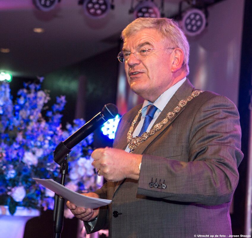 Van Zanen tijdens zijn speech. Foto: Jeroen Stoops