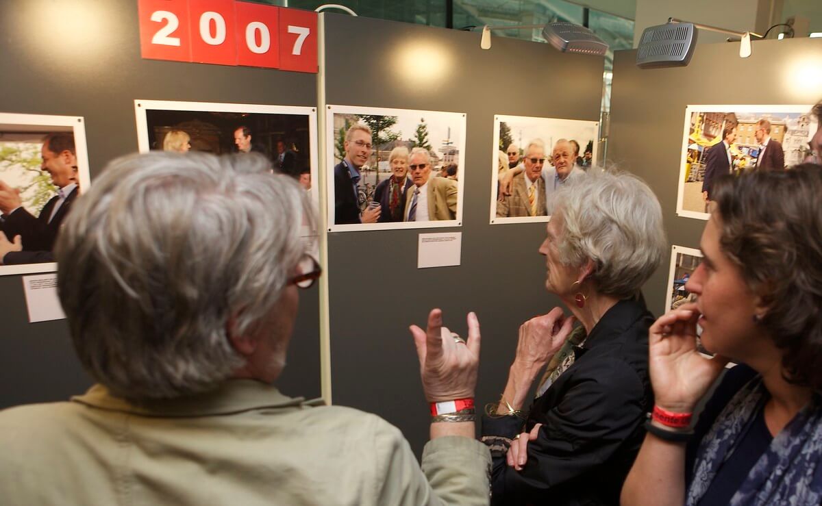 Op de foto's oud-wethouder Janssen Utrecht-Tour-ambassadeur Jan Jansen. Foto: Ton van den Berg