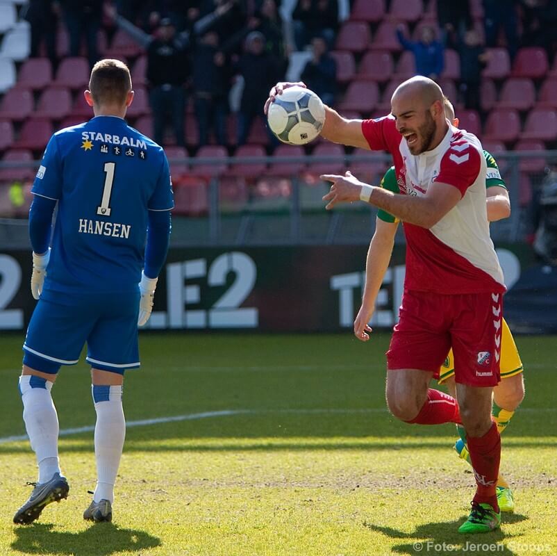 Boymans is opgetogen na zijn score. Foto: Jeroen Stoops