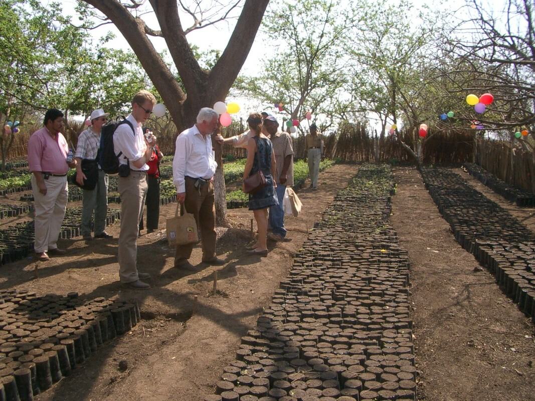 Wethouder Jansen (CDA) met raadslid Dirk Schuurman in 2005 bij de stadsboomkwekerij. Foto: Ton van den Berg