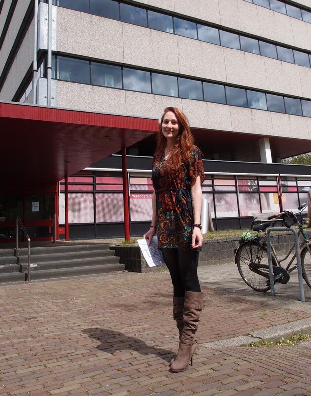 Projectleider Evelijn de Goede voor het voormalige ROVU-gebouw.