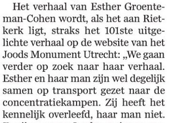 Tekst uit het artikel in het AD/UN