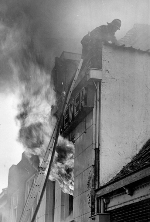 De brand van Murk in 1962. Foto: HUA