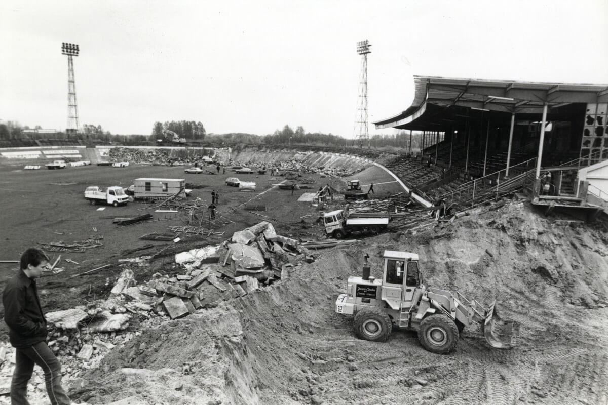 Sloop van stadion Galgenwaard in april 1981. Foto: HUA