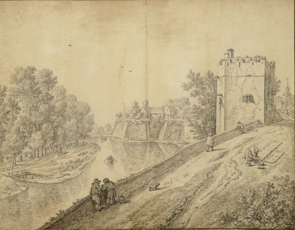 Herman Saftleven, Servaashek met op de achtergrond bastion Manenburg, jaartal onbekend. Collectie: Het Utrechts Archief.