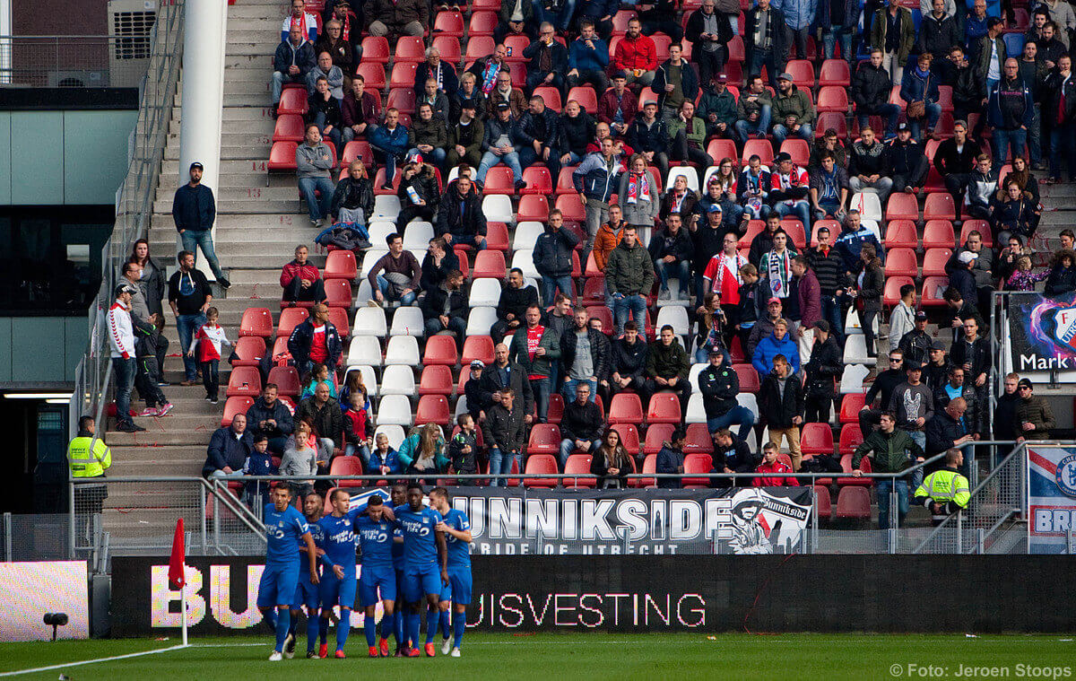 NEC viert de 1-1 voor de Bunnikside. Foto: Jeroen Stoops