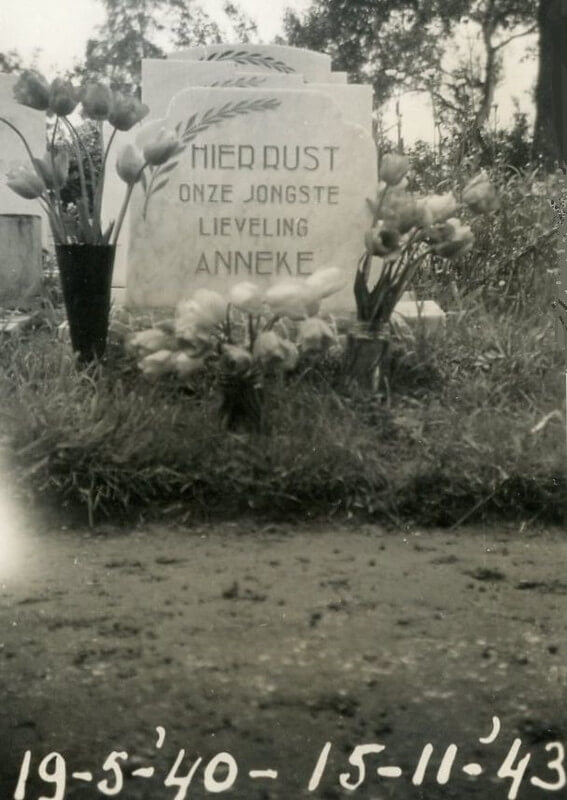 De grafsteen voor Anneke. Foto: collectie Wim Geijssen