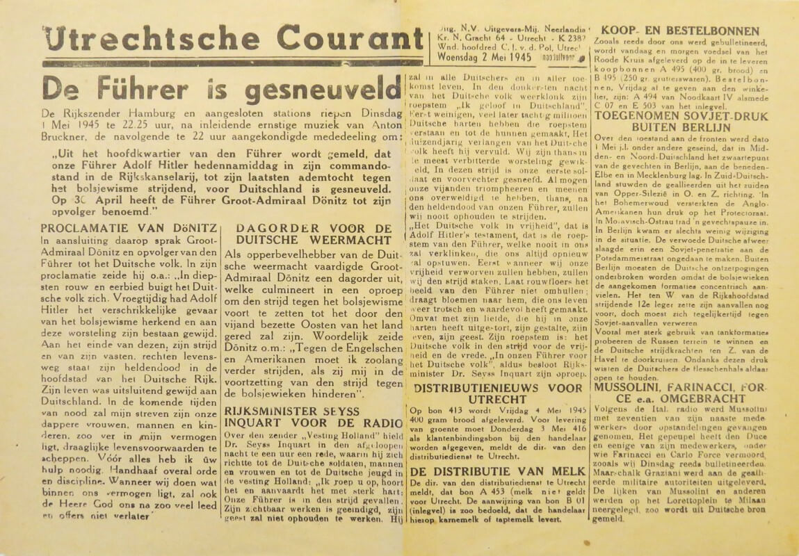 De Utrechtse Courant. Foto: Collectie HUA