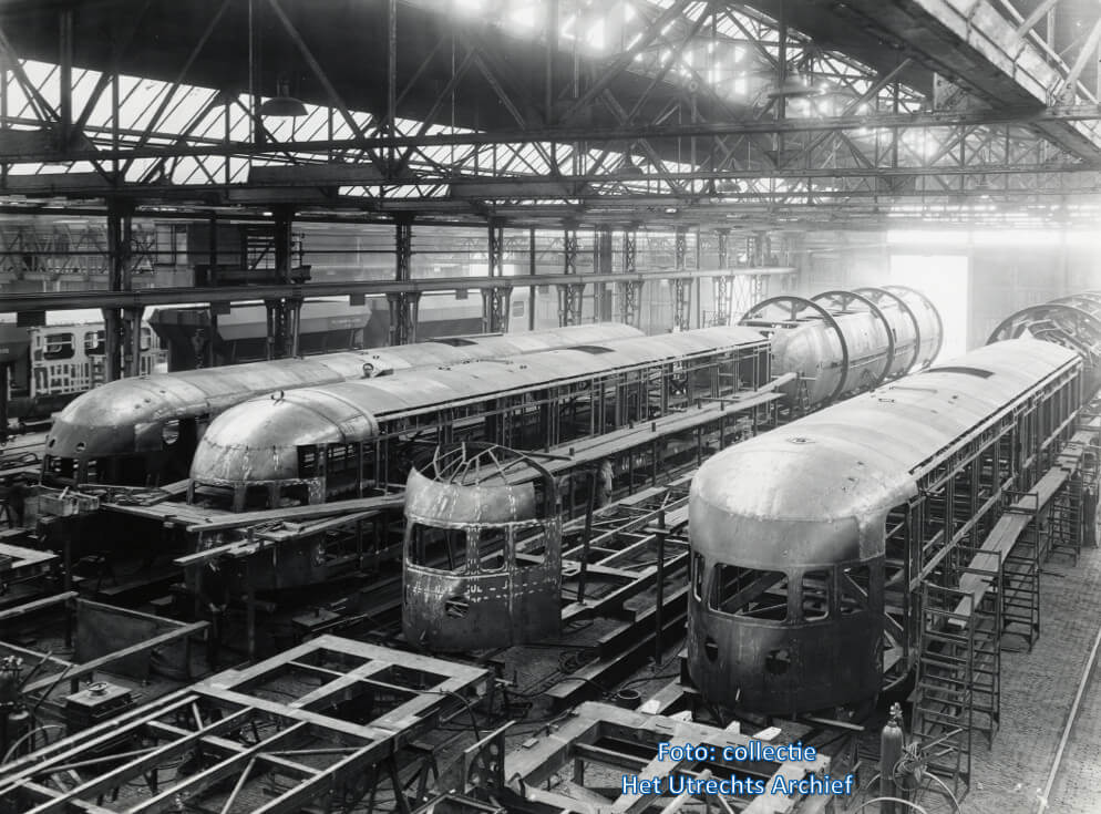 De hal van Werkspoor waar elektrische treinen worden gemaakt. Foto: Collectie HUA