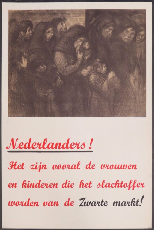 Poster waarin zwarte handel wordt aangepakt. Foto: Collectie HUA