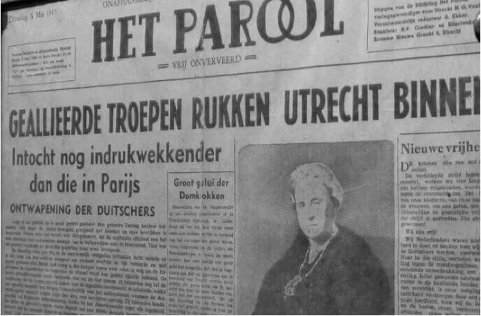 'We hebben ook weer een krant! Het Parool, nu legaal, zo gek en ongewoon.' Foto: Collectie J. van der Meer