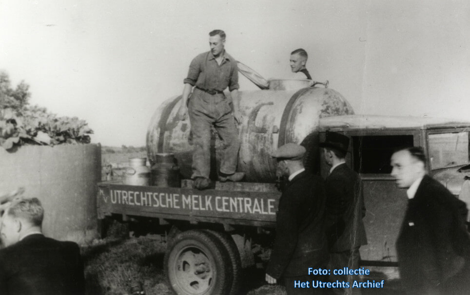 Wapens werden verborgen in melkwagens van de Utrechtse Melk Centrale. Foto: Collectie HUA