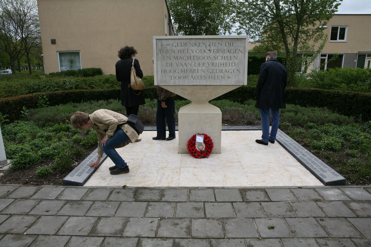 Verzetsmonument in Transwijk waar straten naar verzetslieden zijn vernoemd. Foto: Ton van den Berg