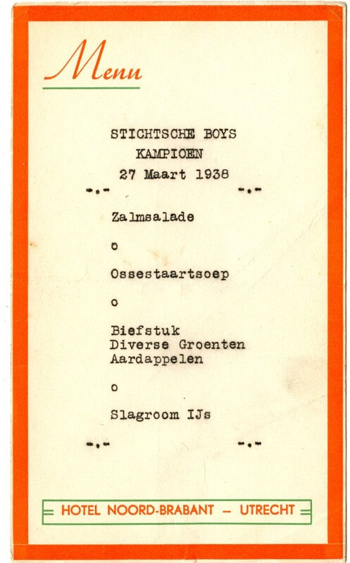 Menu kampioensdiner.