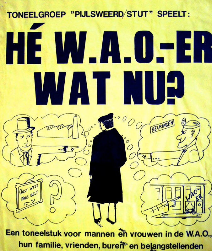 Poster van toneelstuk over WAO'ers.