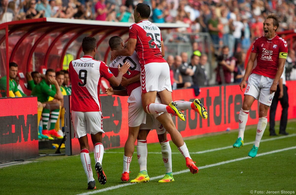 Vreugde over de 2-0. Foto: Jeroen Stoops