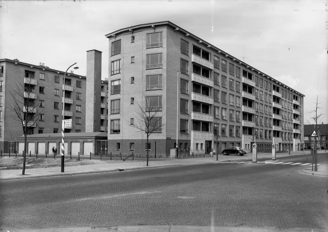 Flatwoningen aan de Adriaen van Ostadelaan circa 1960. Foto: Het Utrechts Archief