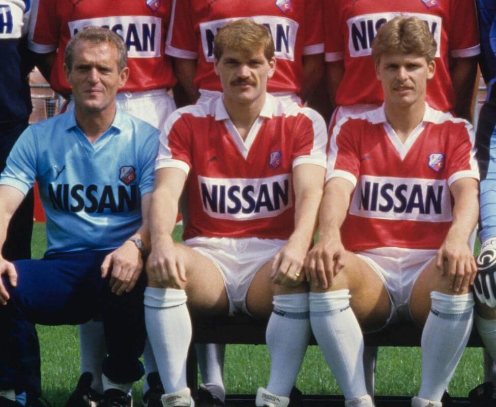 Henk Vonk met Jan Wouters en Frans Adelaar (jaren tachtig). Foto: FC Utrecht