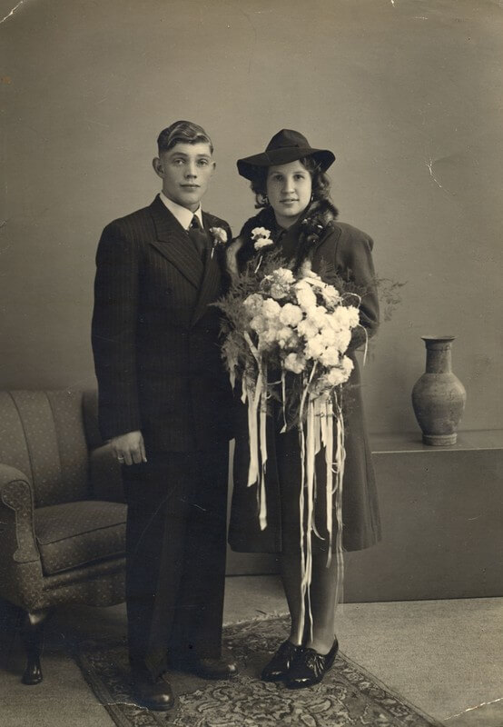 De trouwfoto van Willem (Muis) en Marie. Foto: archief