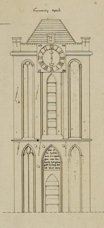 De tekening van architect Van Maurik uit 1844. Foto: HUA