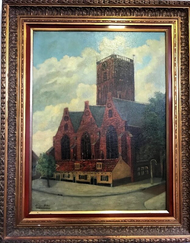 De Jacobikerk (vóór 1953) van de schilder Ferdinand Helder. Foto: B. Lap