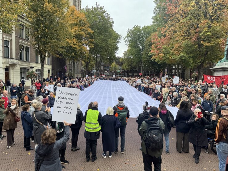 Rouwstoet door binnenstad om gedode Palestijnse kinderen